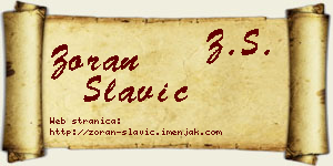Zoran Slavić vizit kartica